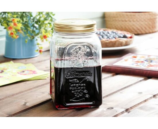 Банка с металлической крышкой ХОММЕЙД 1000 мл 80385SLB, изображение 3