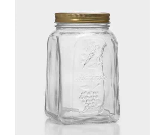 Банка с металлической крышкой ХОММЕЙД 1000 мл 80385SLB, изображение 4