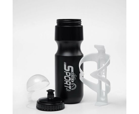 Бутылка для воды 750 мл  велосипедная "Мастер К.", с креплением, чёрная   7611089, изображение 2