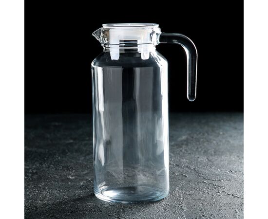 Кувшин 1,3л БЕЙЗИК (с прозр. пластиковой крышкой) 43964B под. коробка, изображение 4