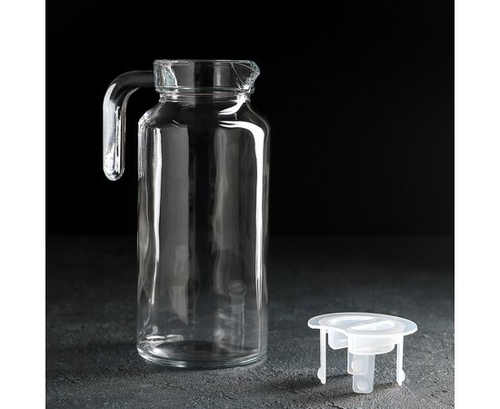 Кувшин 1,3л БЕЙЗИК (с прозр. пластиковой крышкой) 43964B под. коробка