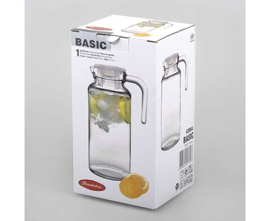 Кувшин 1,3л БЕЙЗИК (с прозр. пластиковой крышкой) 43964B под. коробка, изображение 3