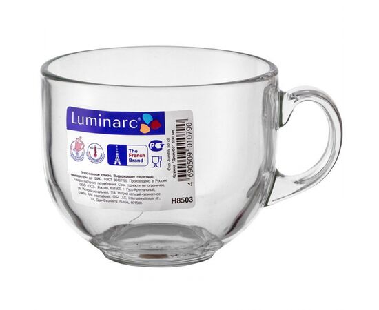 Кружка ДЖАМБО 500мл (бульонница) прозрачная H8503