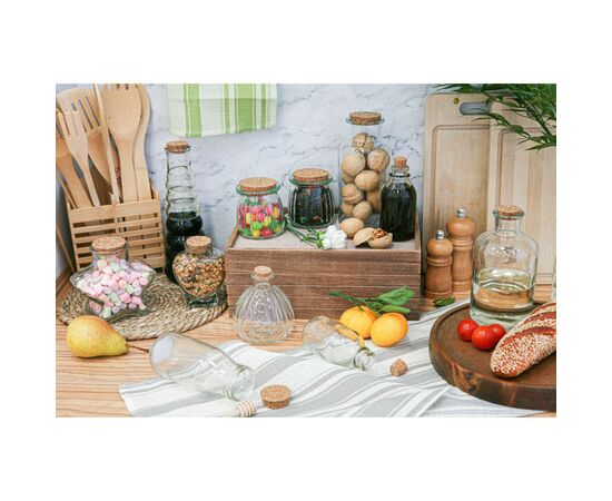 Бутыль для соусов и масла 550 мл, с пробковой крышкой "Парфе" 8х17 см 6932392, изображение 2