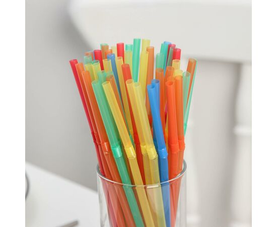 Трубочки для напитков 5*210 мм, цветная с гофрой, 50шт / уп 1401528, изображение 5