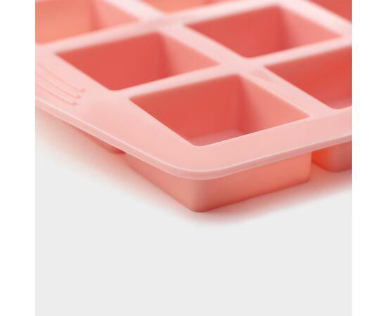 Форма для льда 15 ячеек "Кьюб" 20х11,5х1,5см, цвет розовый 5387687, изображение 3