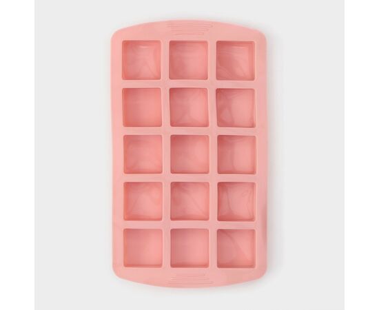 Форма для льда 15 ячеек "Кьюб" 20х11,5х1,5см, цвет розовый 5387687, изображение 4