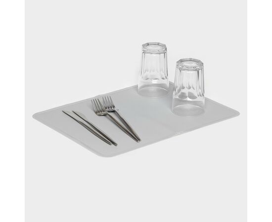 Коврик для сушки посуды 39,5х30х0,1см "Шилдон" , цвет серый серый   10622124, изображение 4