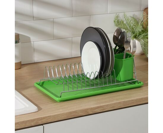 Сушилка для посуды с поддоном, 38,5х21,5х12,5 см, цвет МИКС 2355942, изображение 2