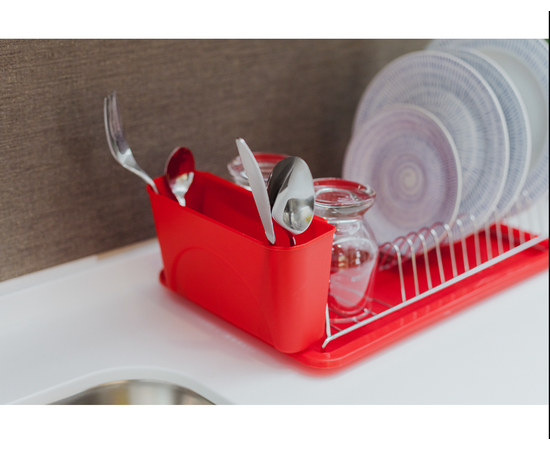 Сушилка для посуды с поддоном, 38,5х21,5х12,5 см, цвет МИКС 2355942, изображение 4