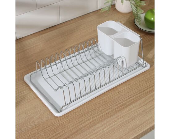 Сушилка для посуды с поддоном, 38,5х21,5х12,5 см, цвет МИКС 2355942