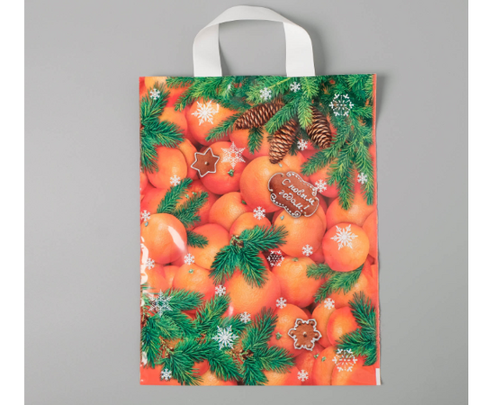 Пакет 28х35см, "Новогодний десерт", полиэтиленовый с петлевой ручкой, 55 мкм 3779427