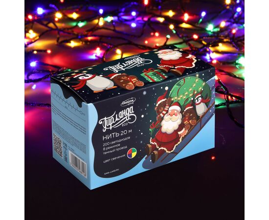 НИТЬ ECO. IP20, 20 м, Н.Т. LED-200-220V, 8 режимов, МУЛЬТИ 3556811, изображение 5