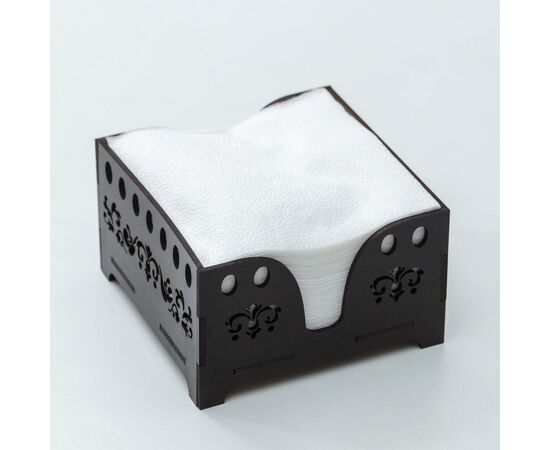 Салфетница 12,3×12,3 см, Доляна «Мокко», с салфетками, деревянная, шоколадный 7119734, изображение 3