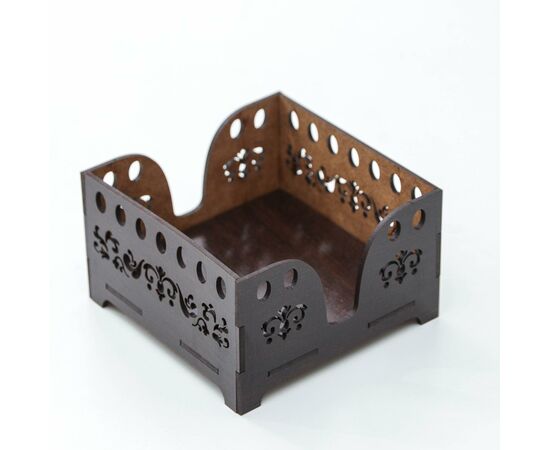 Салфетница 12,3×12,3 см, Доляна «Мокко», с салфетками, деревянная, шоколадный 7119734, изображение 4