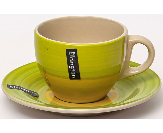 Чашка с блюдцем 220мл АЭРОГРАФ ЗЕЛЕНЫЙ ЛУГ, 139-23070