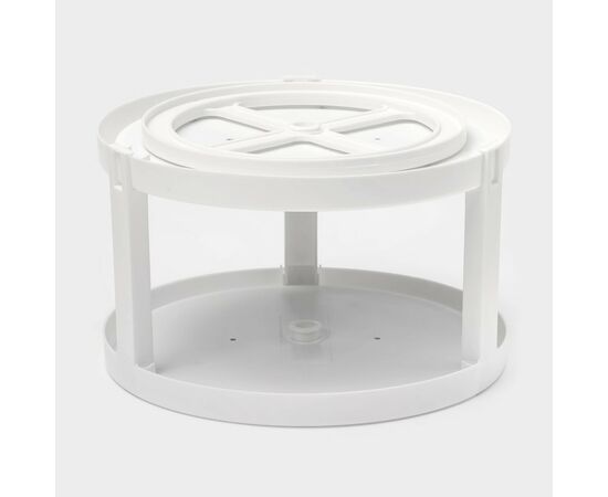 Органайзер вращающийся 2-х ярусный с силиконовой вставкой "Griten" d-25 см, цвет белый   10179539