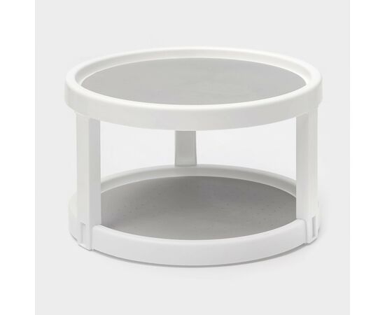 Органайзер вращающийся 2-х ярусный с силиконовой вставкой "Griten" d-25 см, цвет белый   10179539, изображение 4