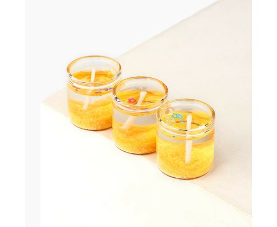 Набор гелевых свечей 3шт, «Счастливого нового года», золотые, 2,5 х2,5 х 2,5 см 10253732, изображение 5