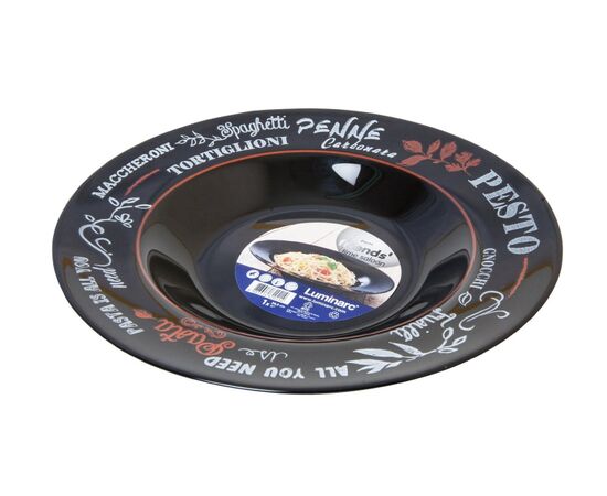 Тарелка для пасты 28,5см Friend's Time Saloon ФРЕНДС ТАЙМ БЛЭК декорированная N2173, изображение 2