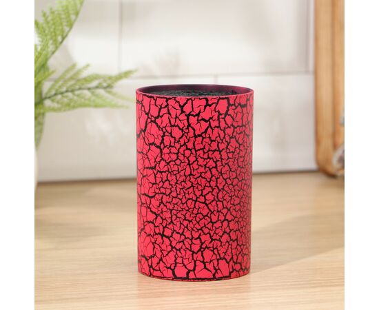 Подставка для ножей с наполнителем «Красный разлом», 14×9 см, soft-touch, красный 3936201