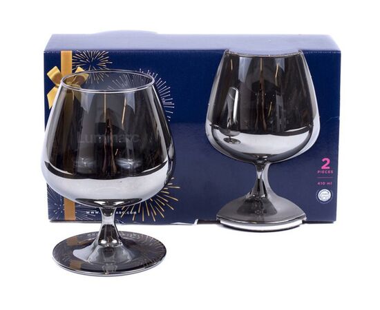 Набор бокалов для коньяка 410мл* 2шт СИЯЮЩИЙ ГРАФИТ P1567, изображение 3