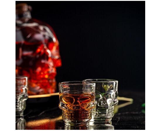 Набор SKULL 7 предметов (штоф 800мл стопки 6шт 50мл) GL002, изображение 2