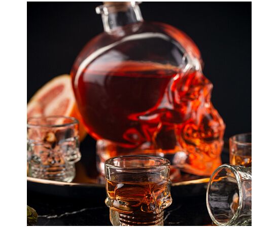 Набор SKULL 7 предметов (штоф 800мл стопки 6шт 50мл) GL002, изображение 6