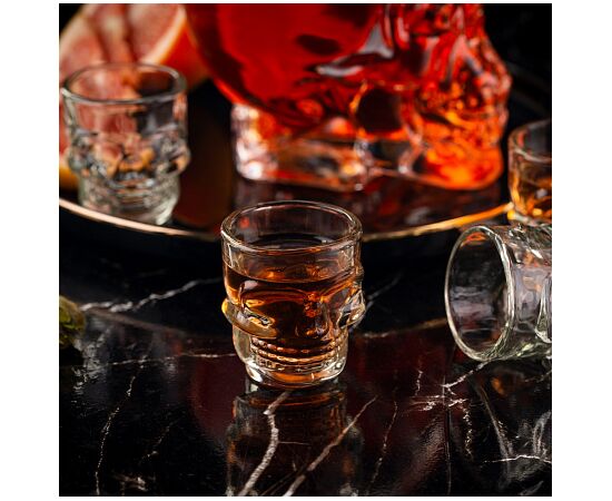 Набор SKULL 7 предметов (штоф 800мл стопки 6шт 50мл) GL002, изображение 5