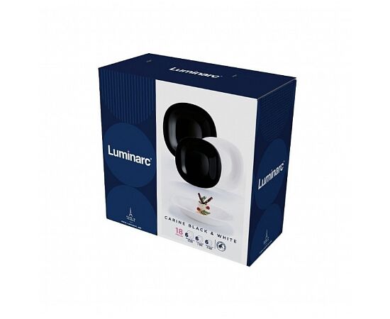 Набор столовый 18 предметов КАРИН черно-белый N1489, изображение 3 Набор столовый 18 предметов КАРИН черно-белый N1489, изображение 3