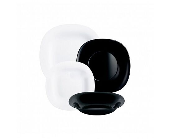 Набор столовый 18 предметов КАРИН черно-белый N1489, изображение 2 Набор столовый 18 предметов КАРИН черно-белый N1489, изображение 2