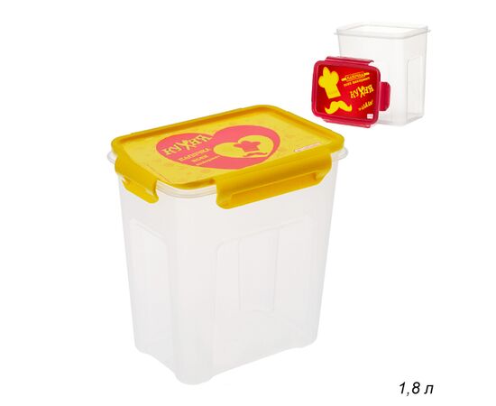 Контейнер КУХНЯ ЛОК ДЕКОР СВЧ 1.8л прямоугольный C76333