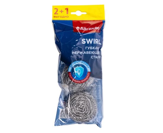 Губка SWIRL из нержавеющей стали 2+1шт ACS100