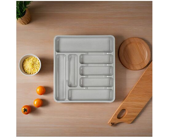 Лоток для столовых приборов серый 42.3х38.5х4.7см HL041188GR