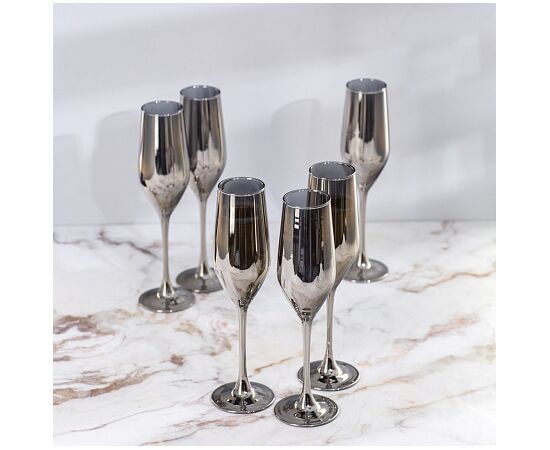 Набор бокалов для шампанского 6шт 160мл СЕЛЕСТ СИЯЮЩИЙ ГРАФИТ P1564