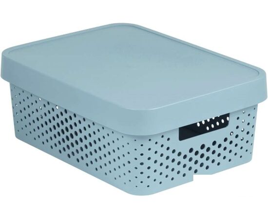 Коробка 11л INFINITY перфорированная с крышкой серая 04753-099-00