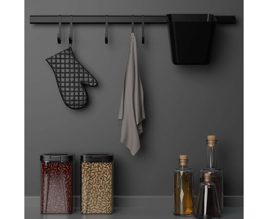 Рейлинговая система для кухни на 7 предметов 60,5 см, Доляна, чёрный 6961925, изображение 8