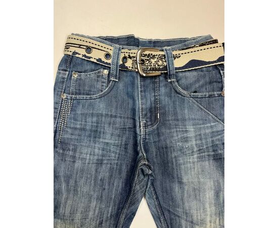 Джинсы на мальчика с поясом арт 21032 р.145, 155, изображение 3