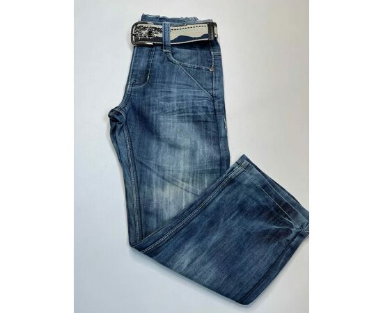 Джинсы на мальчика с поясом арт 21032 р.145, 155, изображение 6