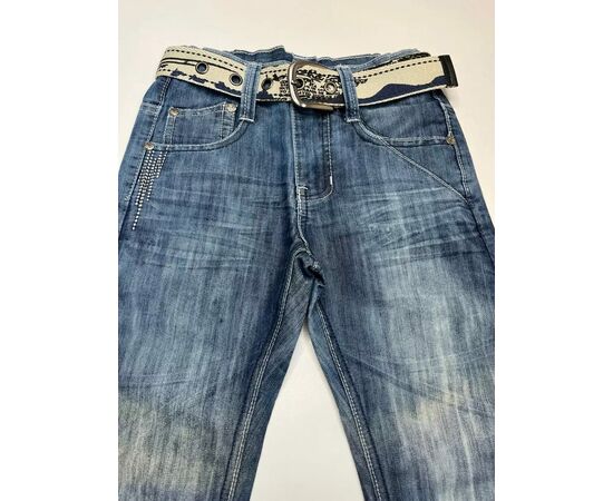 Джинсы на мальчика с поясом арт 21032 р.145, 155